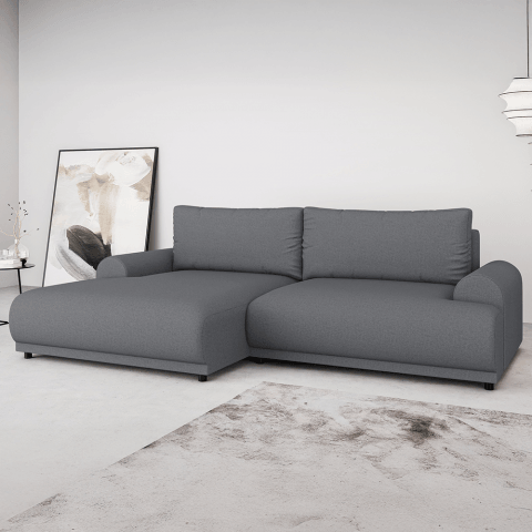 Rozkładany narożnik Albero szary – z pojemnikiem i funkcją spania