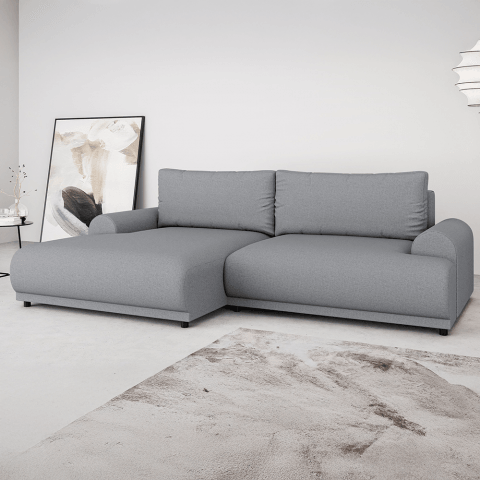 Wygodny narożnik Albero jasny szary – 4-osobowy z funkcją spania