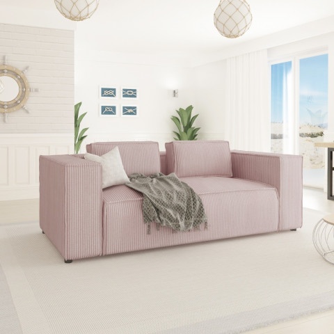 Esmo – nowoczesna sofa 2-osobowa w kolorze różowym