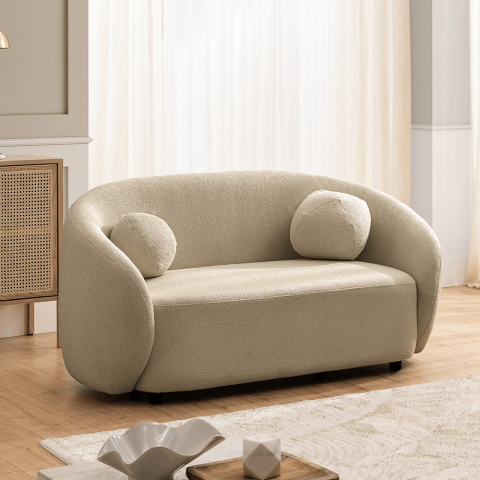 Nowoczesna beżowa sofa Cloudi – z poduszkami, idealna do salonu