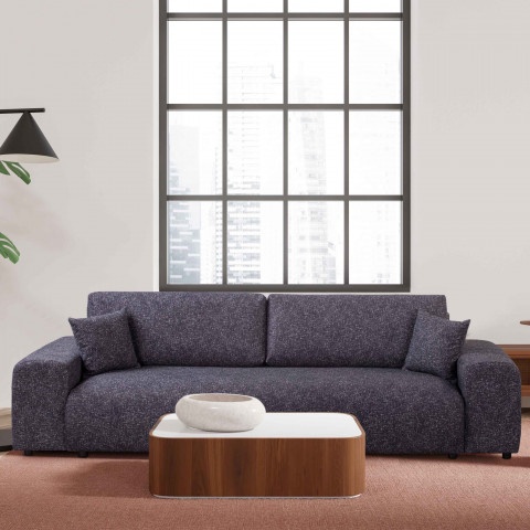 Wygodna sofa czteroosobowa Candi grafitowa z funkcją spania i pojemnikiem