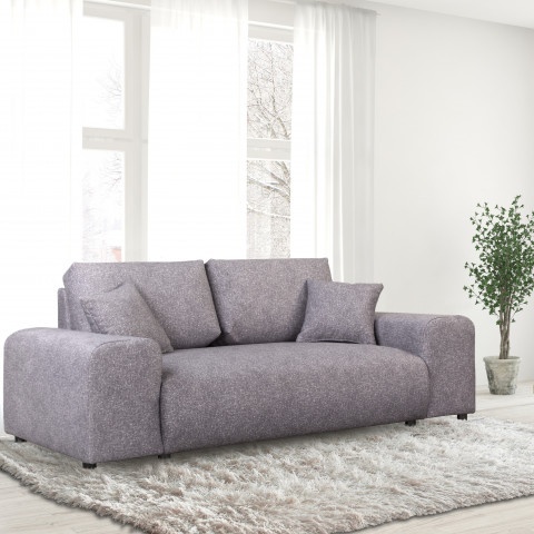Wygodna sofa Candi szara – nowoczesny design, poduszki w zestawie, kompaktowa forma