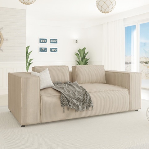 Beżowa sofa dwuosobowa Esmo – nowoczesny styl do salonu