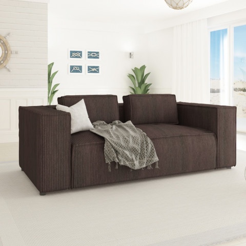 Esmo – dwuosobowa sofa ciemnobrązowa do nowoczesnych wnętrz