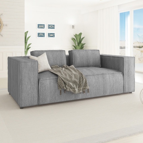 Szara sofa dwuosobowa Esmo – uniwersalny wybór do salonu