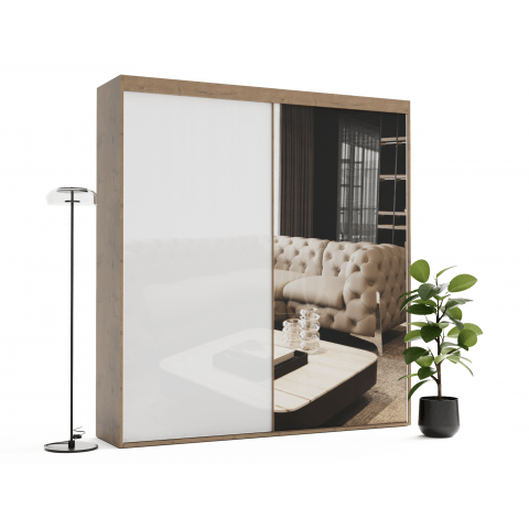 Szafa przesuwna dwudrzwiowa z lacobelem i lustrem na wymiar ALKES