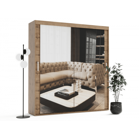 Szafa przesuwna dwudrzwiowa z lustrem na wymiar ALFA
