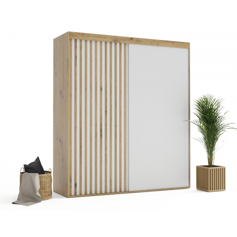 Szafa przesuwna dwudrzwiowa z lamelami na wymiar ZEUS