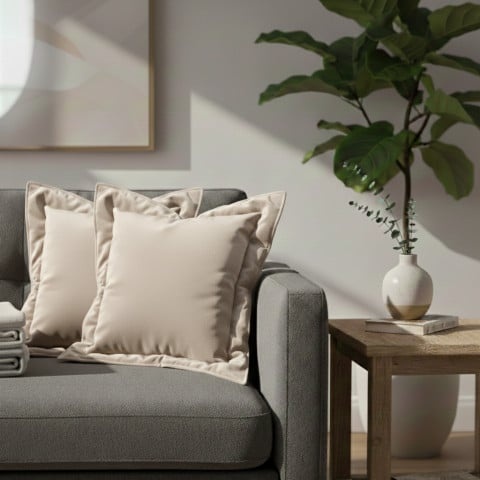 Zestaw trzech poduszek dekoracyjnych z lamówką - tkanina do wyboru