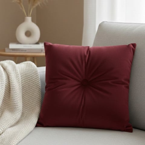 Poduszka dekoracyjna z guzikiem - tkanina do wyboru