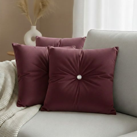 Zestaw 6 poduszek dekoracyjnych z kryształkiem - tkanina do wyboru