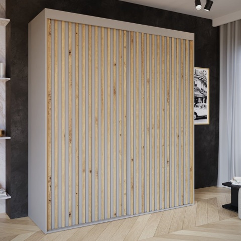Szafa przesuwna dwudrzwiowa z lamelami na wymiar CLARA