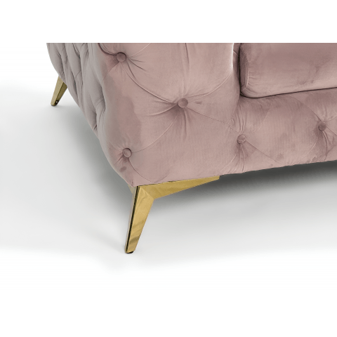 Fotel pikowany chesterfield TEO glamour tk. Riviera 62 brudny, pudrowy róż