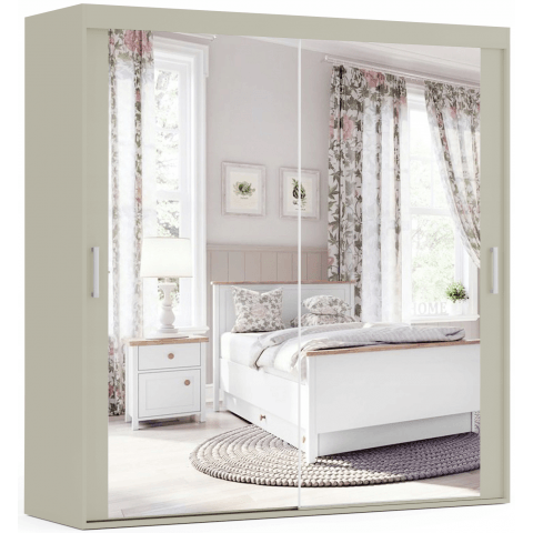 Szafa przesuwna dwudrzwiowa cashmere z lustrem ALFA kolor kaszmir 180x265 cm