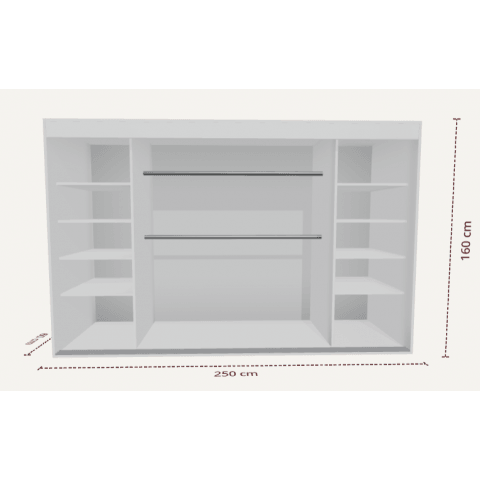 Szafa przesuwna dwudrzwiowa czarny i wotan z lustrem NIKA - 160x250x60