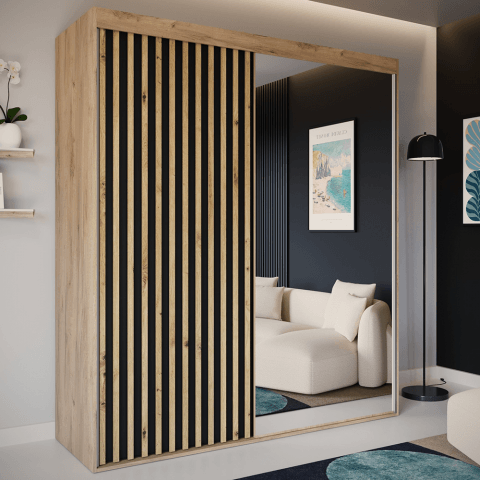 Szafa przesuwna dwudrzwiowa z lustrem ADARA - 140x200x45