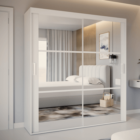 Szafa przesuwna dwudrzwiowa z lustrami ORI - 151x240x45