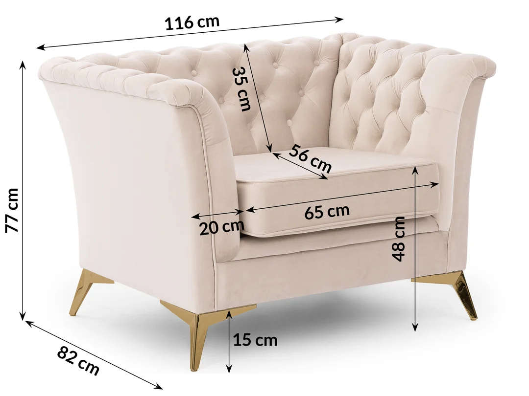 Fotel pikowany chesterfield HASSO BIS — zdjęcie 11