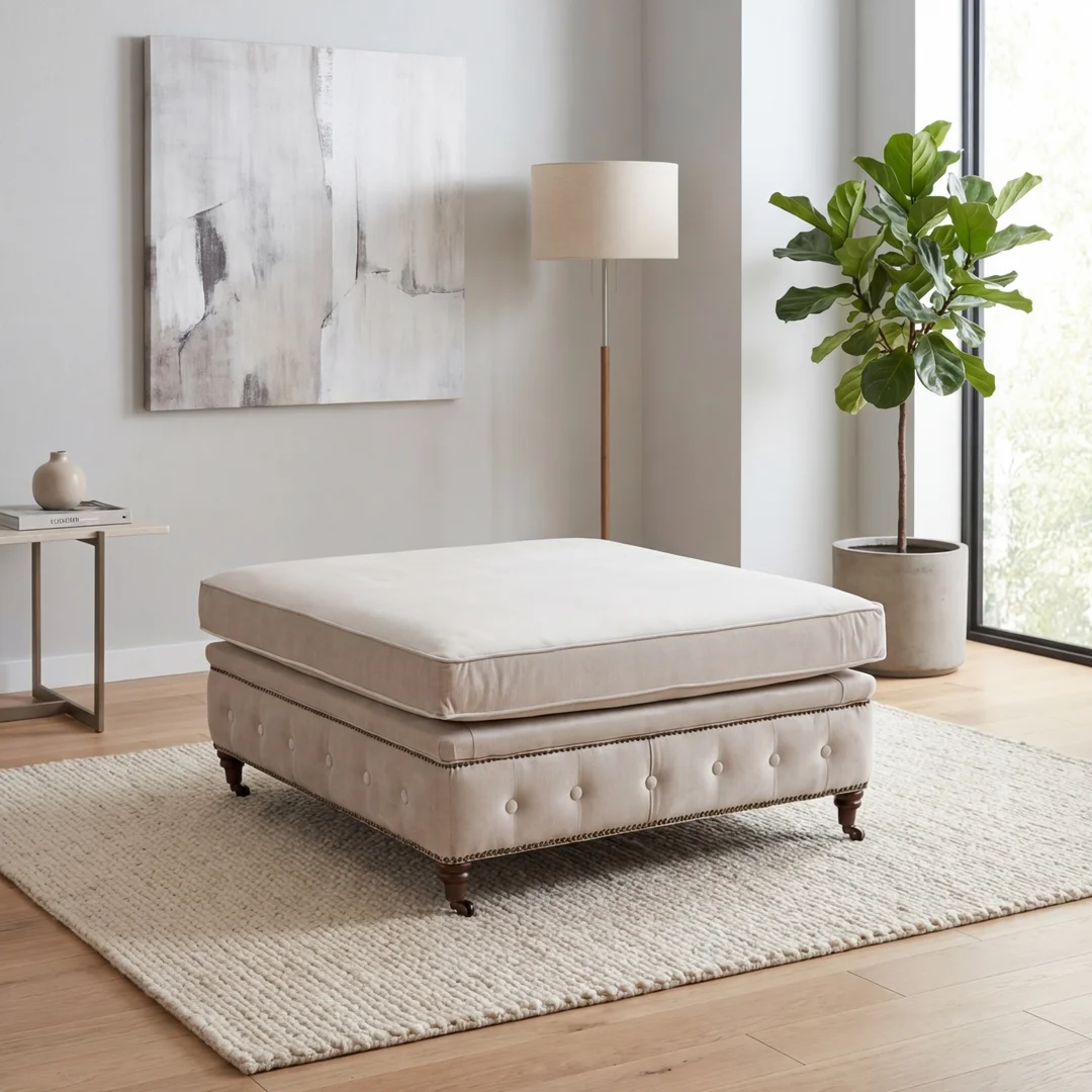 Puf pikowany glamour 100x100 VINCENT — Amore 31