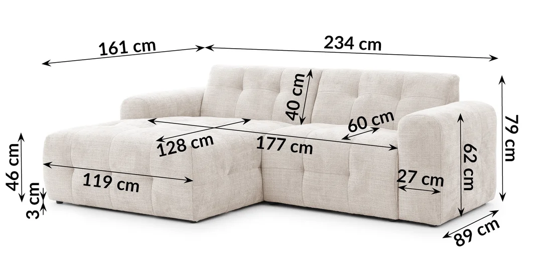 Narożnik czteroosobowy pikowany Imperial 234x161 — zdjęcie 4