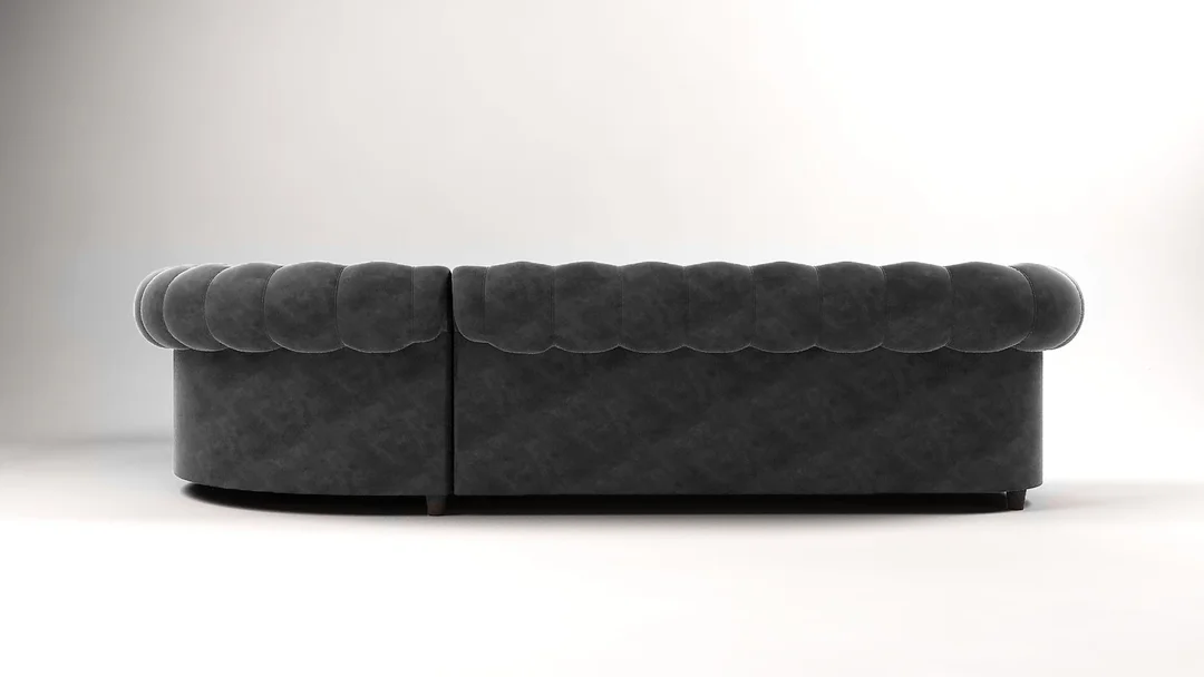 Narożnik sześcioosobowy z funkcją spania pikowany 3+E+2 Chesterfield SOLARIS 301x258 — Riviera 95