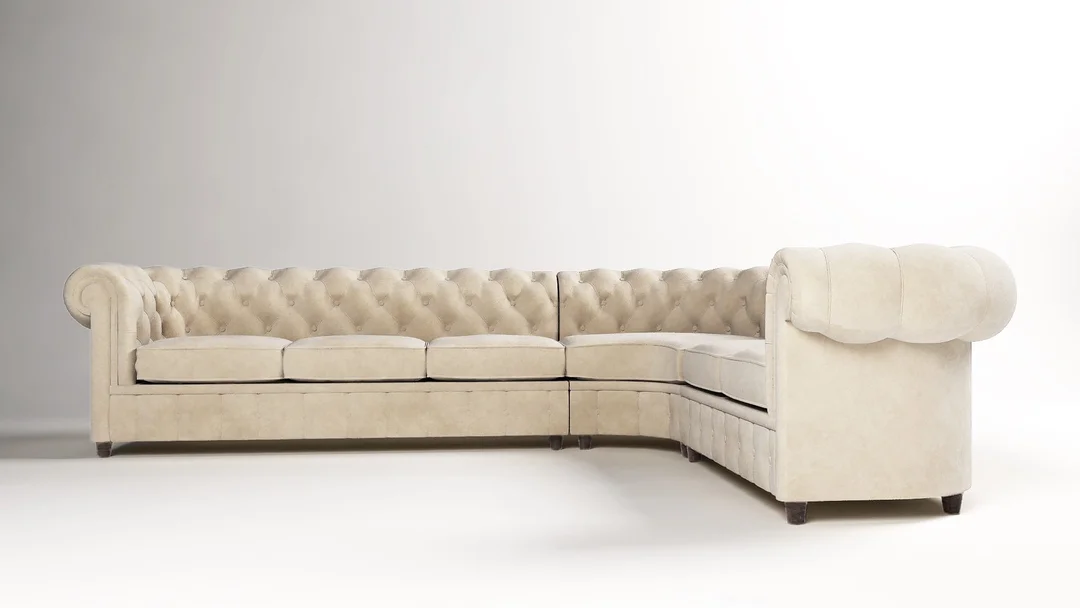 Narożnik sześcioosobowy z funkcją spania pikowany 3+E+2 Chesterfield SOLARIS 301x258 — Riviera 21