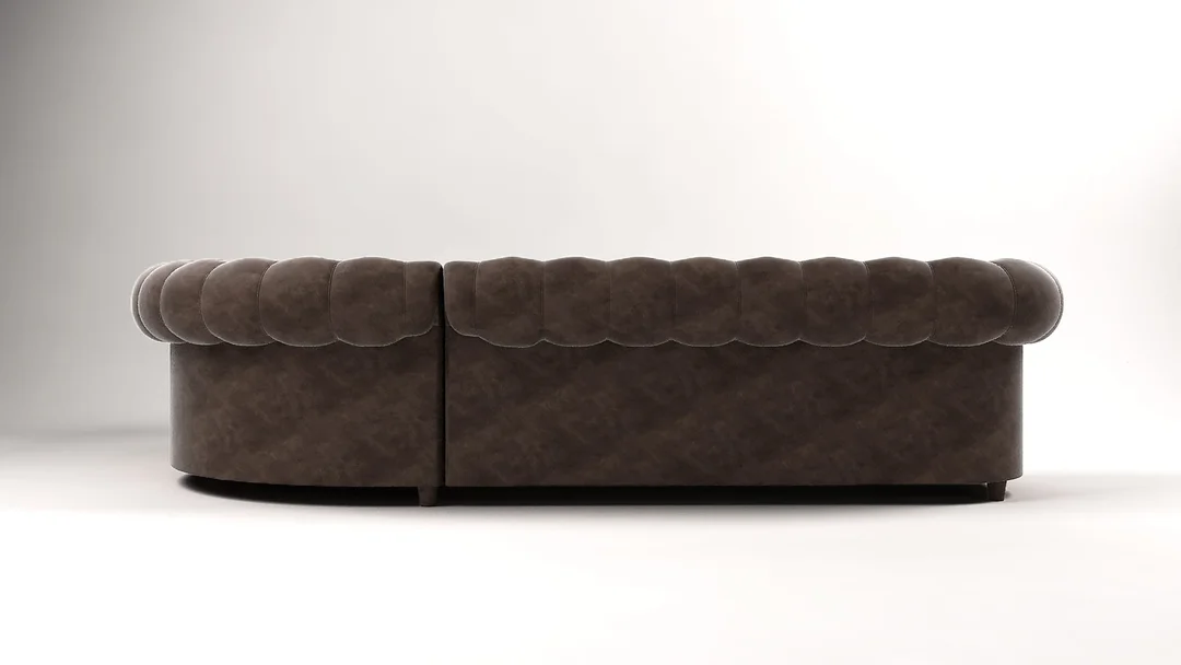 Narożnik sześcioosobowy z funkcją spania pikowany 3+E+2 Chesterfield SOLARIS 301x258 — Riviera 26