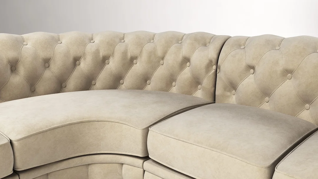 Narożnik sześcioosobowy z funkcją spania pikowany 3+E+2 Chesterfield SOLARIS 301x258 — Riviera 21