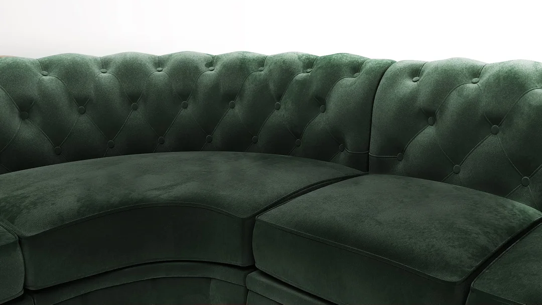 Narożnik sześcioosobowy z funkcją spania pikowany 3+E+2 Chesterfield SOLARIS 301x258 — Riviera 38