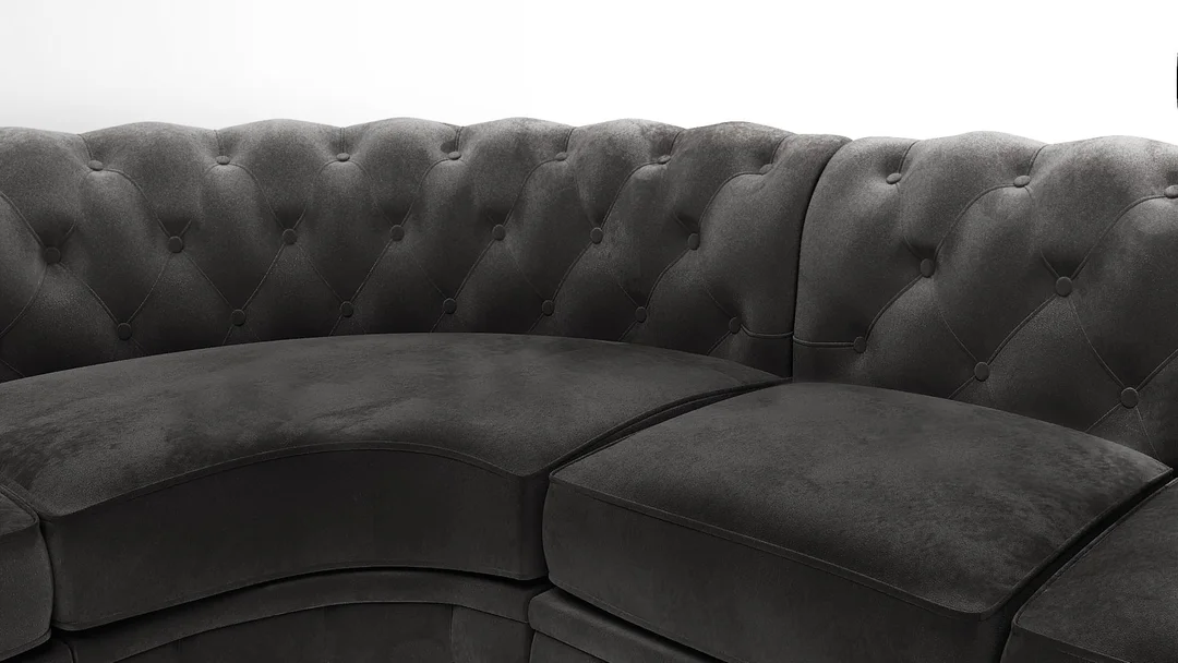 Narożnik sześcioosobowy z funkcją spania pikowany 3+E+2 Chesterfield SOLARIS 301x258 — Riviera 95