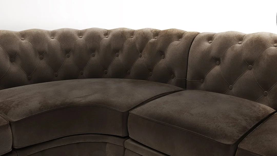 Narożnik sześcioosobowy z funkcją spania pikowany 3+E+2 Chesterfield SOLARIS 301x258 — Riviera 26