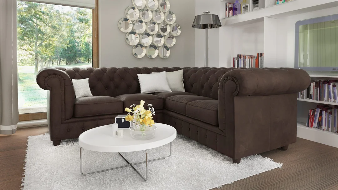 Narożnik pięcioosobowy z funkcją spania pikowany 2+E+2 Chesterfield SOLARIS 258x258 — Riviera 26