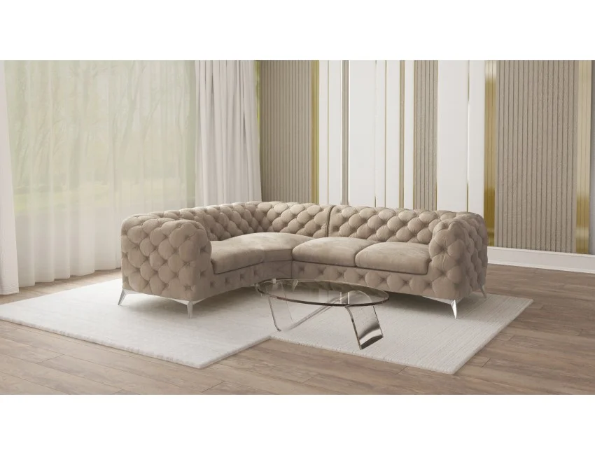 Narożnik czteroosobowy luksusowy pikowany 1+E+2 Chesterfield TEO 264x204 — Riviera 16