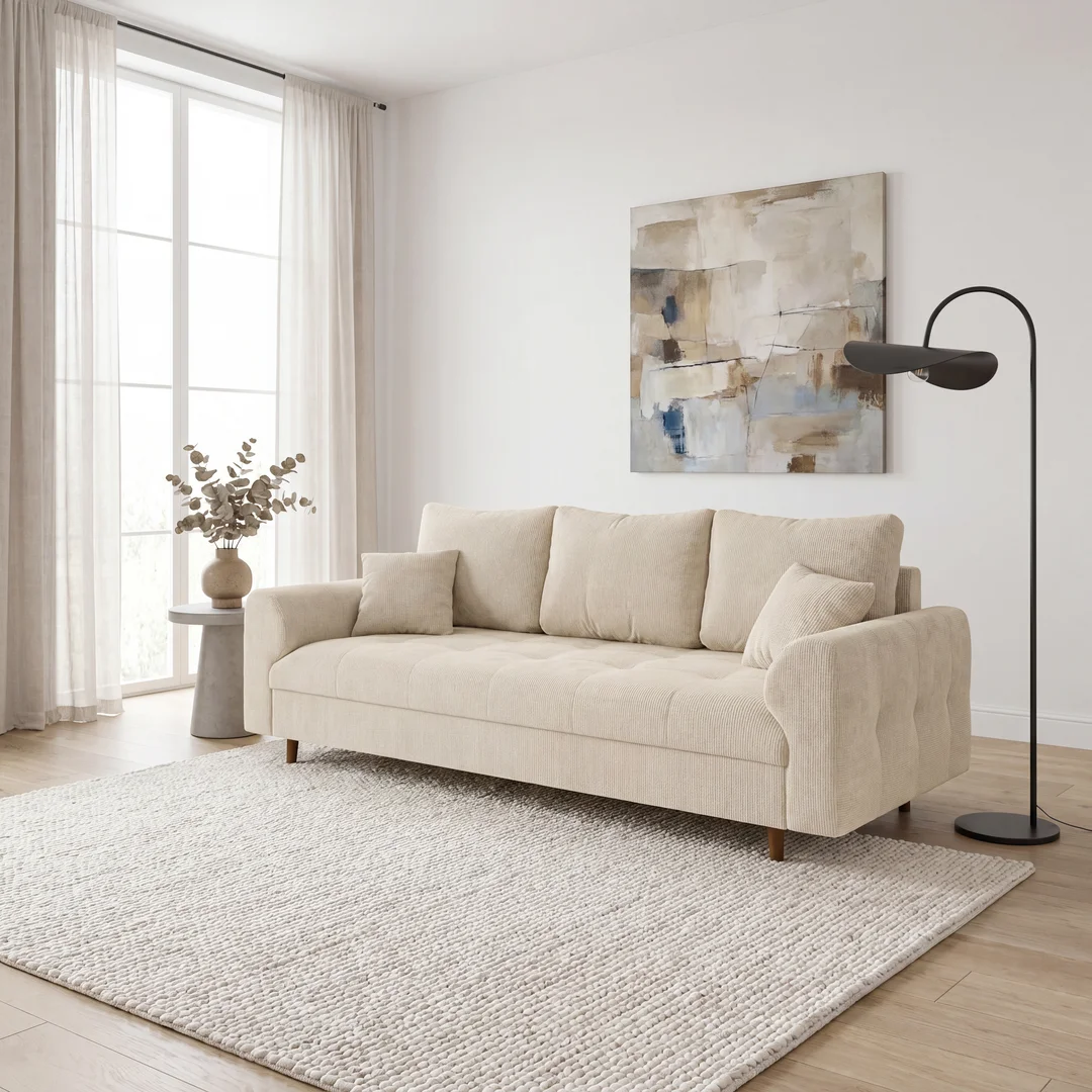 Sofa trzyosobowa Laril nowoczesna na wysokich nóżkach 210x93 — Flow 5