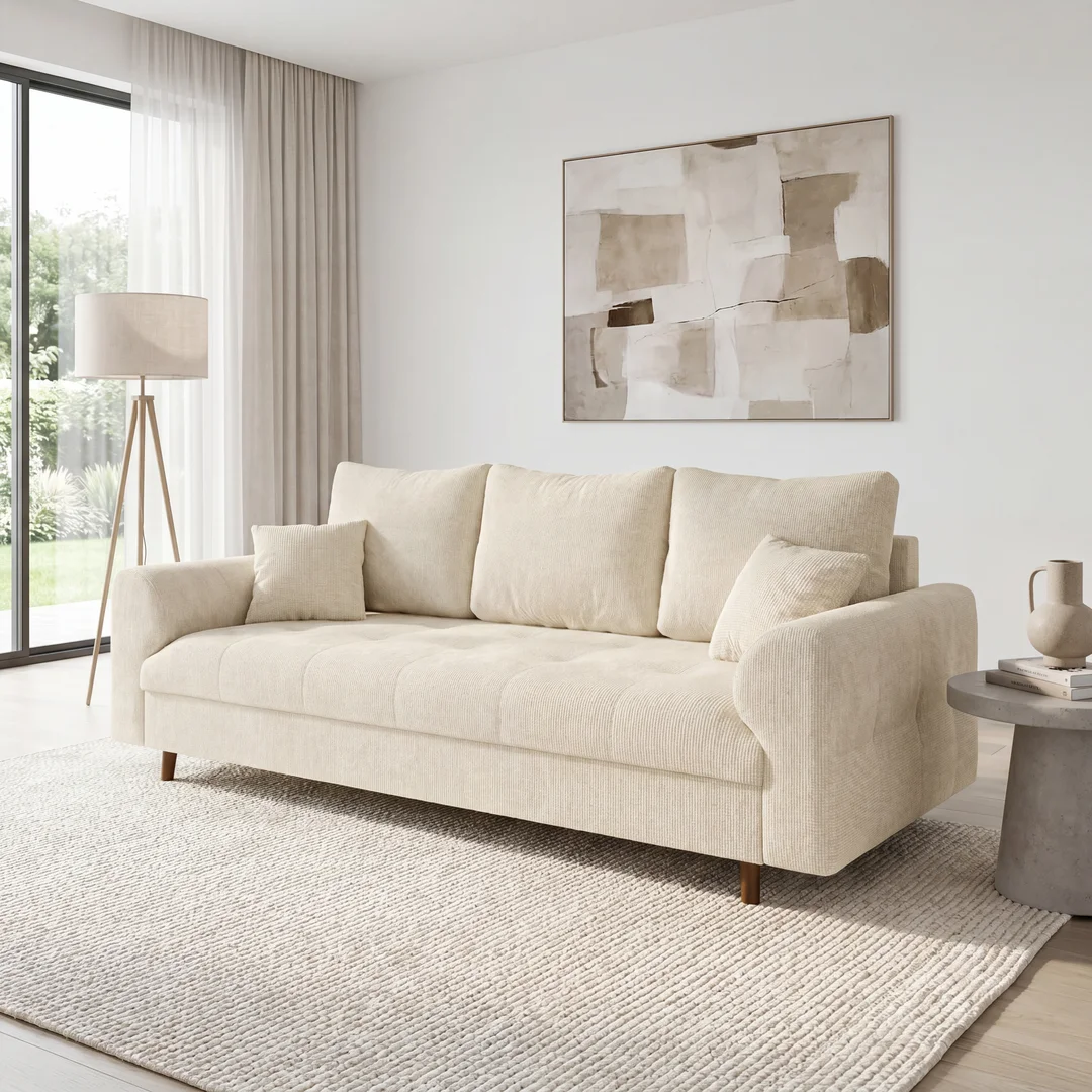 Sofa trzyosobowa Laril nowoczesna na wysokich nóżkach 210x93 — Flow 5