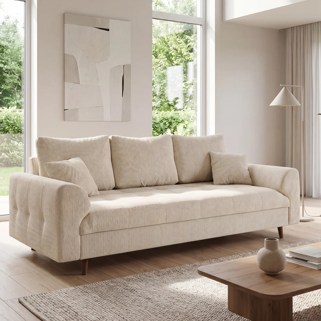 Sofa trzyosobowa Laril nowoczesna na wysokich nóżkach 210x93 — Flow 5