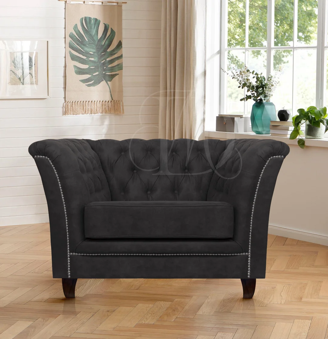 Fotel pikowany chesterfield HASSO — Riviera 100