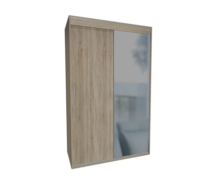 Szafa przesuwna dwudrzwiowa lustrem HAMAL - 135x220x54 — zdjęcie 2