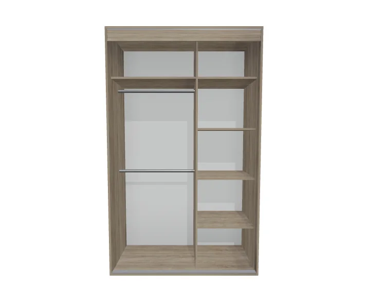 Szafa przesuwna dwudrzwiowa lustrem HAMAL - 135x220x54 — zdjęcie 3