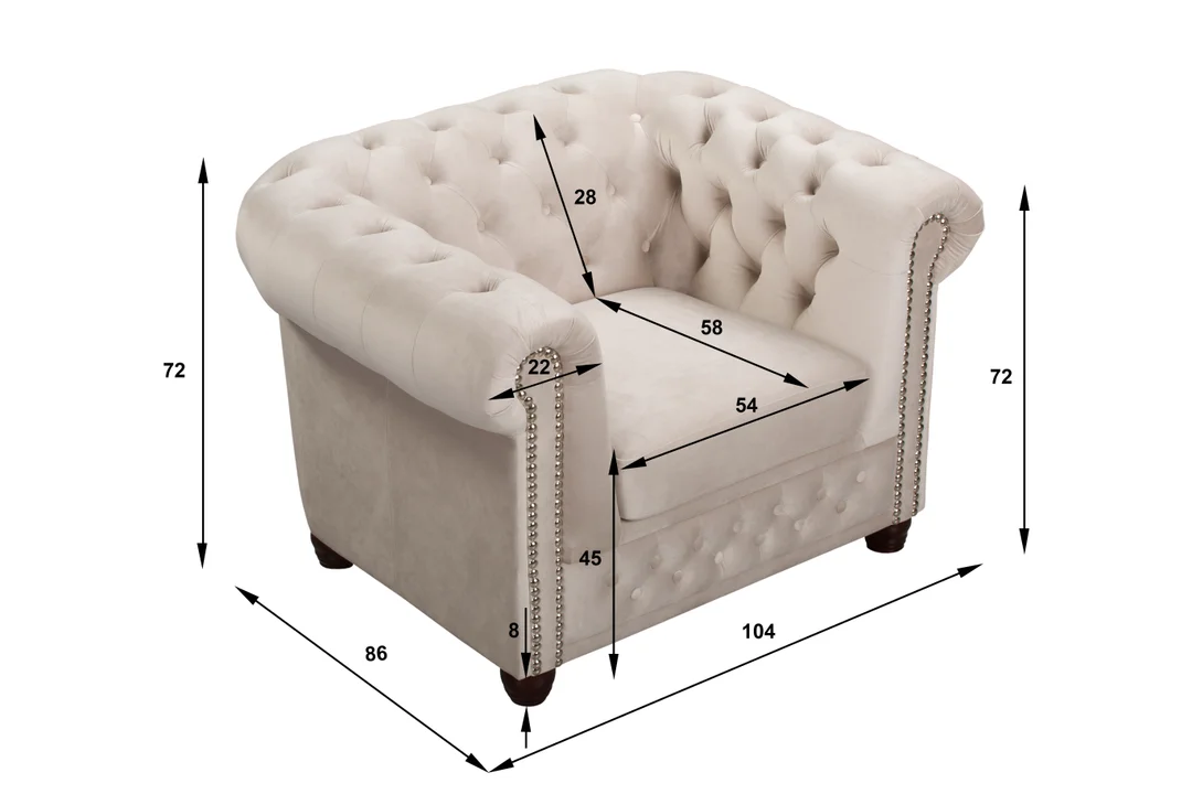 Fotel pikowany FELIX chesterfield — zdjęcie 11