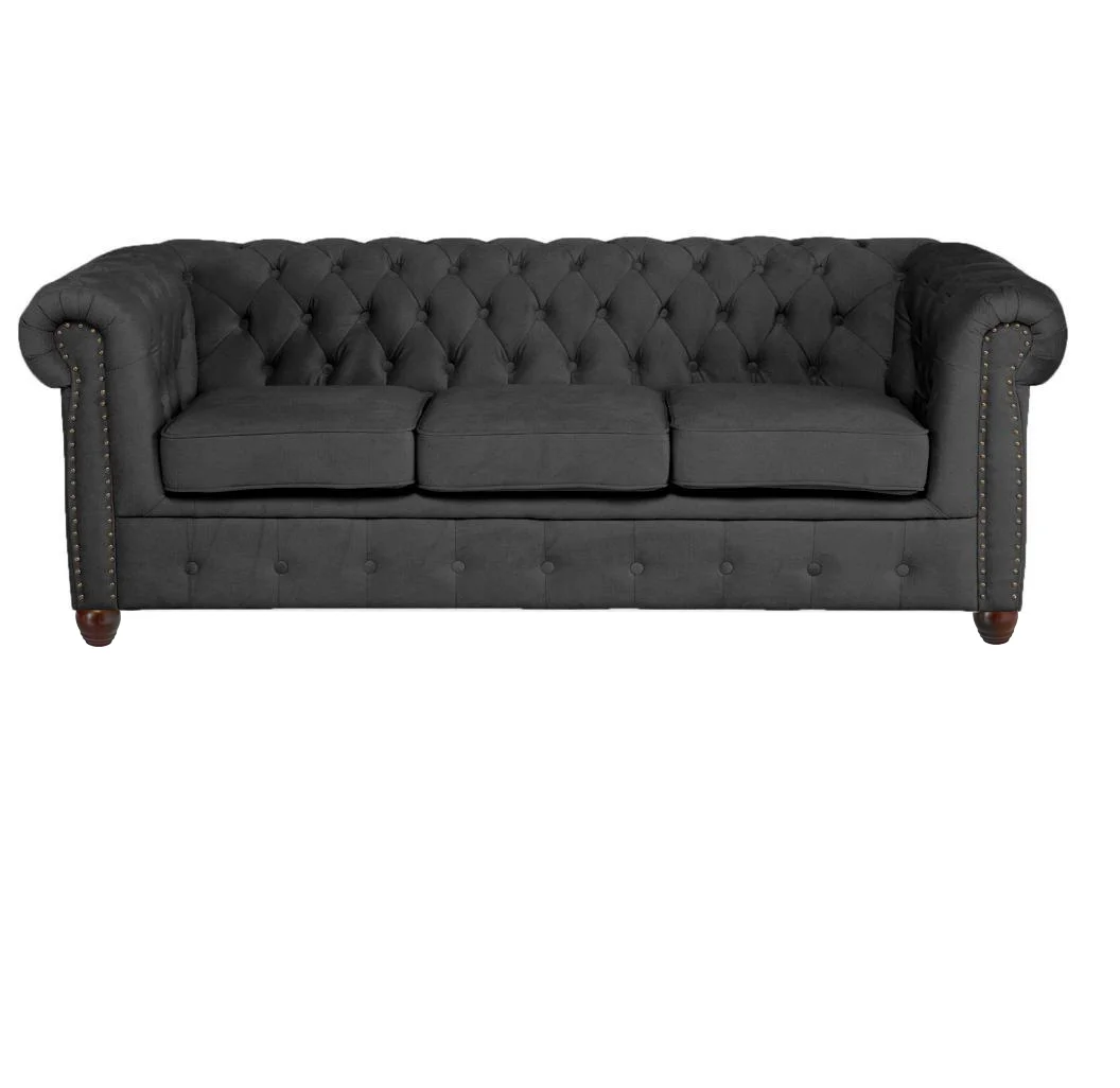 Sofa trzyosobowa pikowana Chesterfield VINCENT 203x87 — Riviera 95