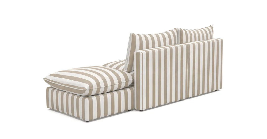 Jasna sofa tarasowa Marvella 3 - Nowoczesna sofa modułowa outdoor w pasy — zdjęcie 5