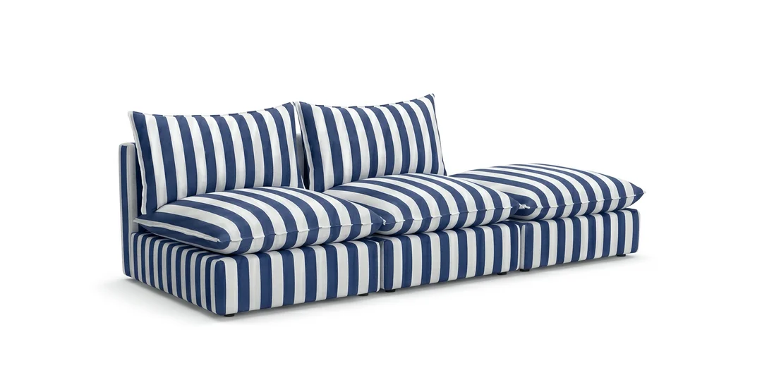 Niebieska sofa ogrodowa Marvella 3 - modułowa wodoodporna outdoor UV — zdjęcie 2