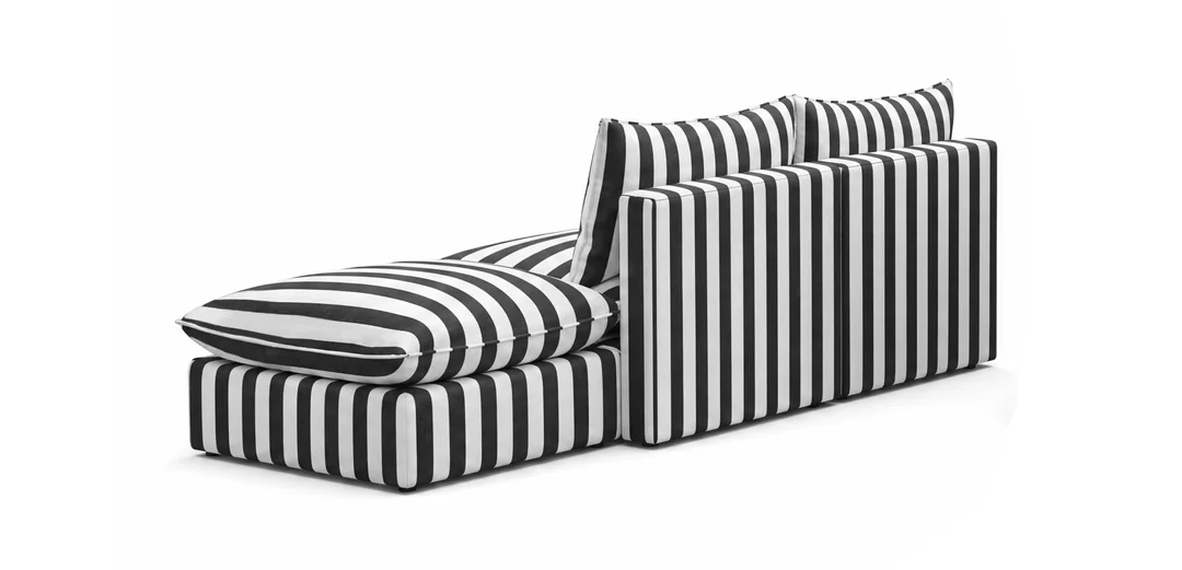 Czarna sofa ogrodowa Marvella 3 - modułowa sofa z wodoodpornej tkaniny outdoor — zdjęcie 5