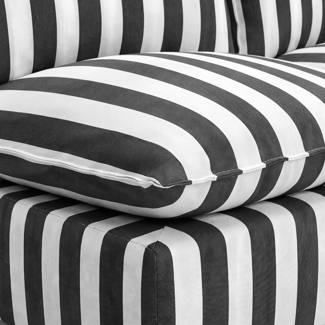 Czarna sofa ogrodowa Marvella 3 - modułowa sofa z wodoodpornej tkaniny outdoor — zdjęcie 4