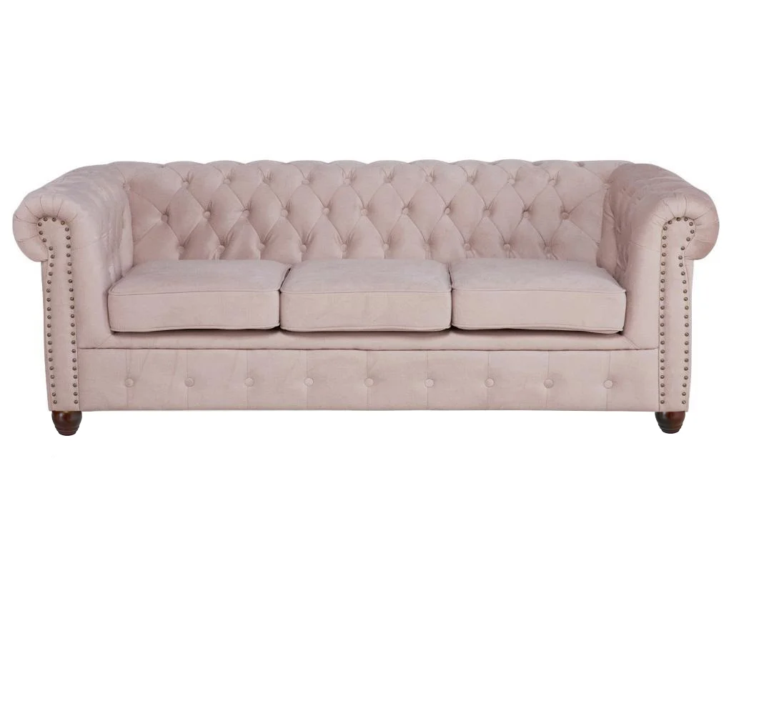Sofa trzyosobowa pikowana Chesterfield VINCENT 203x87 — Magic Velvet 2253