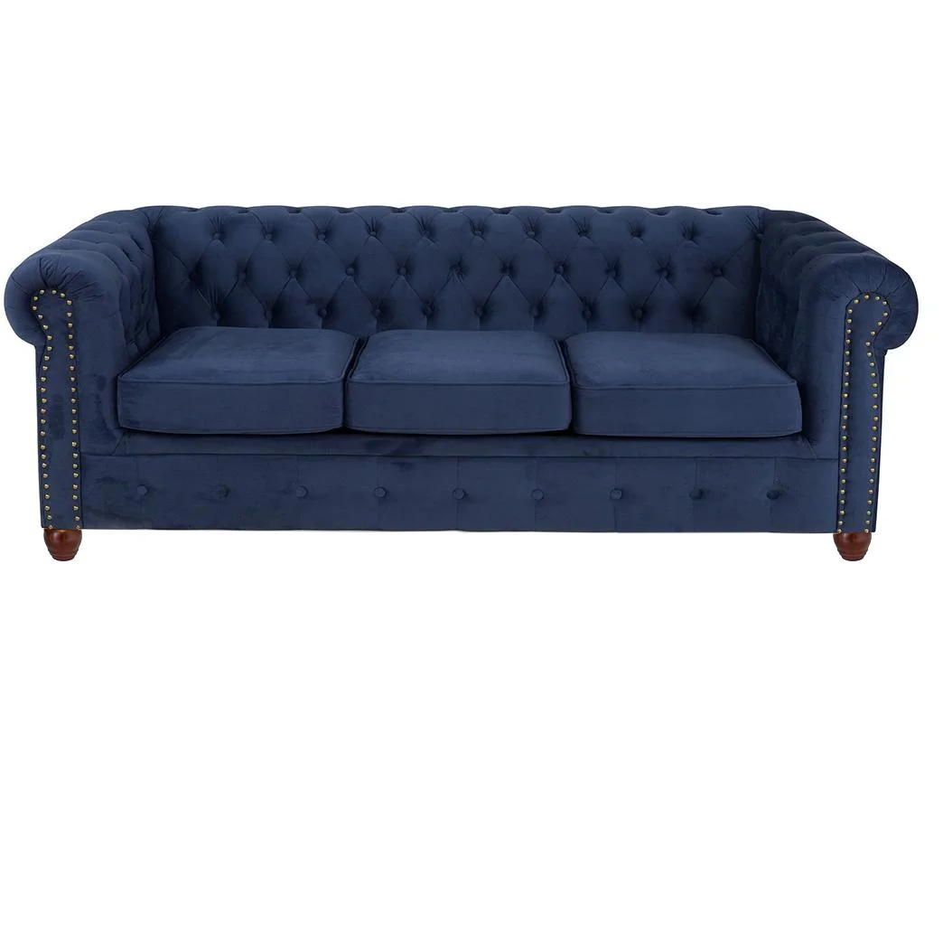 Sofa trzyosobowa pikowana Chesterfield VINCENT 203x87 — zdjęcie 13