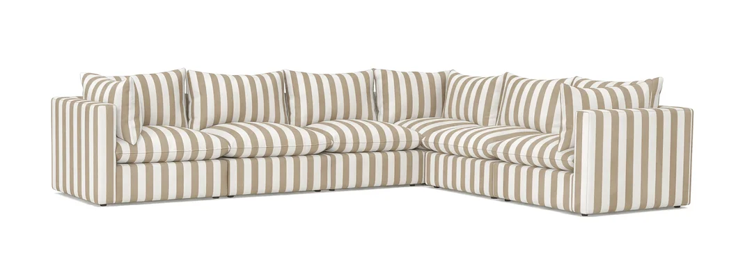 Beżowa sofa ogrodowa Marvella 8 - luksusowy modułowy narożnik outdoor — zdjęcie 2
