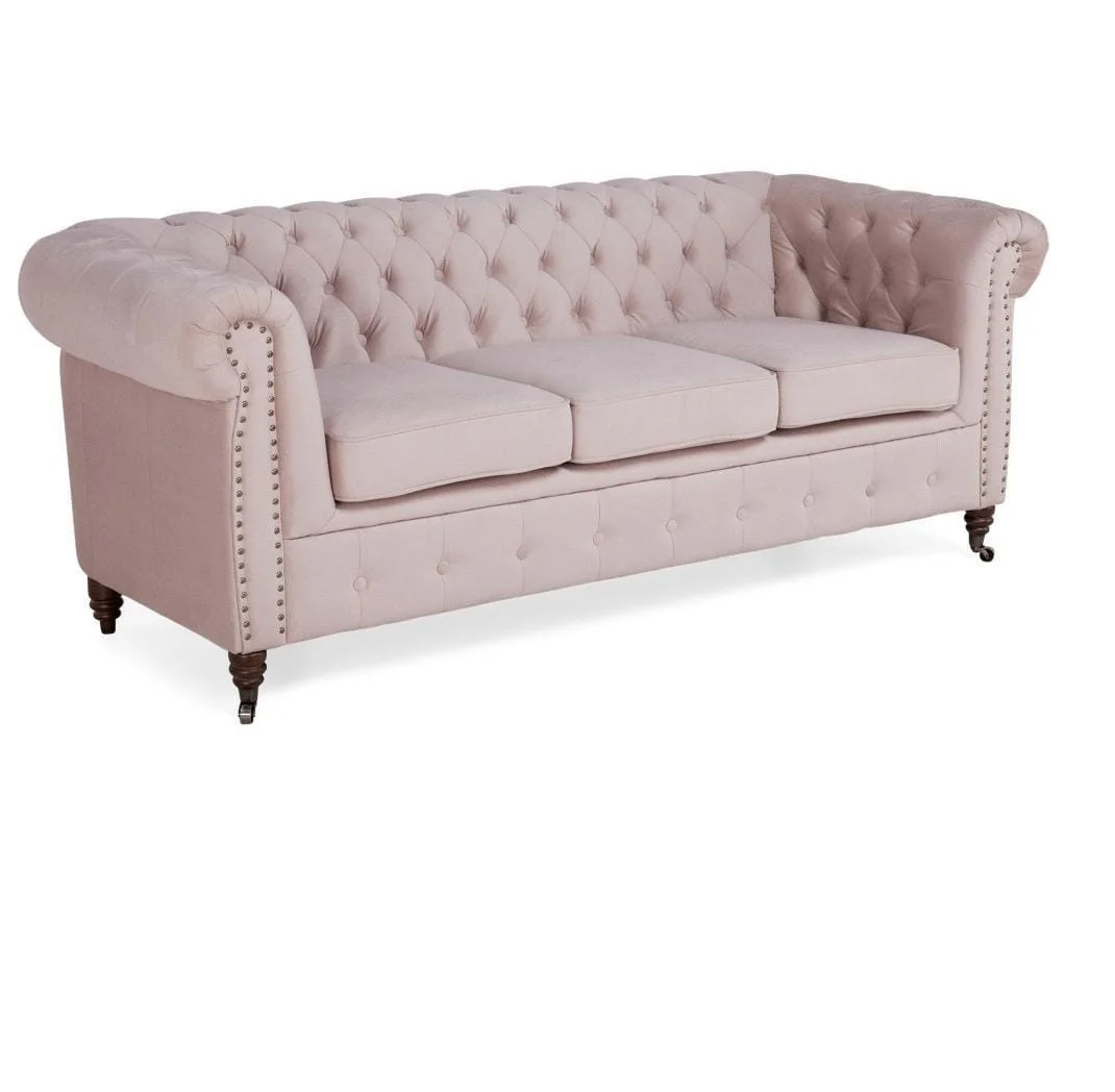 Sofa trzyosobowa pikowana Chesterfield VINCENT 203x87 — Magic Velvet 2253