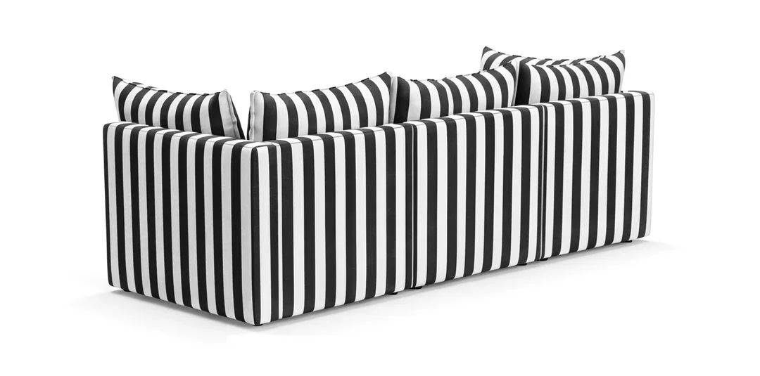 Sofa w czarne pasy outdoor modułowa Marvella 9 - nowoczesna do ogrodu — zdjęcie 4